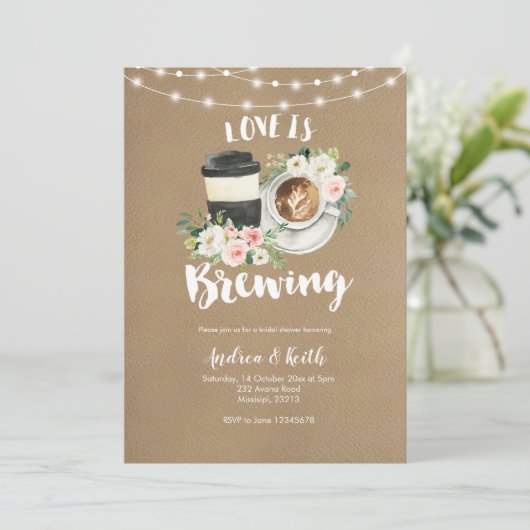 Coffee Rustic Kraft Love is Brouwerij Vrijgezellen Kaart (Staand voorkant)