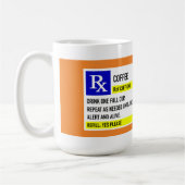 Coffee Rx-Mok (15 oz. wit) Koffiemok (Links)