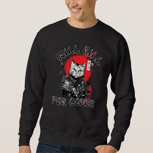 Coffee Samurai Cat Trui (Voorkant)