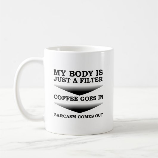 Coffee Sarcasm Filter Funny Mug Koffiemok (Links)