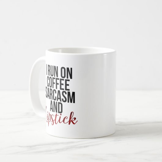 Coffee Sarcasm & Lipstick Koffiemok (Voorkant links)