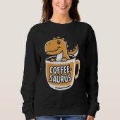 Coffee-Saurus Dinosaur Coffee Lover Art 4 Trui (Voorkant)