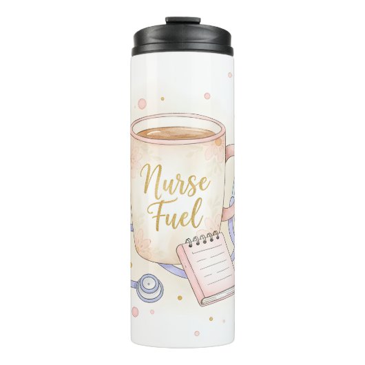 Coffee, Scrubs & Kindness Thermosbeker (Voorkant)