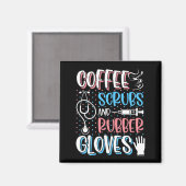 COFFEE SCRUBS RUBBER GLOVES RN Registered Nurse Magneet (Voorkant / Achterkant)