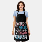 COFFEE SCRUBS RUBBER GLOVES RN Registered Nurse Schort (Gedragen)