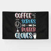 COFFEE SCRUBS RUBBER GLOVES RN Registered Nurse Spandoek (Horizontaal)
