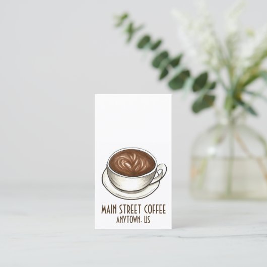 Coffee Seattle Latte Coffee Shop Cafe Barista Cup Visitekaartje (Staand voorkant)
