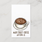 Coffee Seattle Latte Coffee Shop Cafe Barista Cup Visitekaartje (Voorkant)
