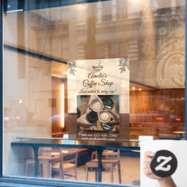 Coffee Shop Bedrijf Voorzijde Medium aanpassen Raamsticker
