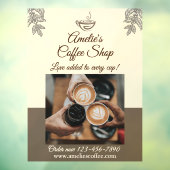 Coffee Shop Bedrijfsfront Medium Aanpassen  Raamsticker (Vel 3)