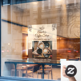 Coffee Shop Bedrijfsfront Medium Aanpassen  Raamsticker