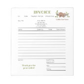 Coffee Shop Business Invoice Notepad Notitieblok (Voorkant)
