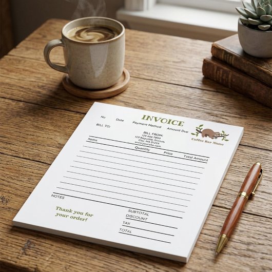 Coffee Shop Business Invoice Notepad Notitieblok