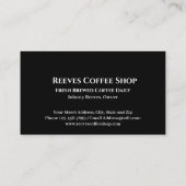 Coffee Shop Cafe Business Card Visitekaartje (Achterkant)