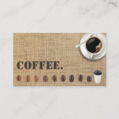Coffee Shop Cafe Rustic Burlap Loyalty Kaart (Voorkant)