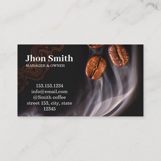 Coffee Shop Café Visitekaartje (Achterkant)