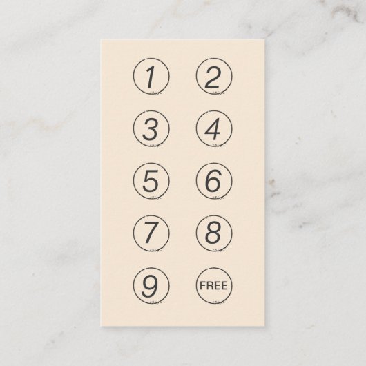 Coffee Shop Damask Loyalty Punch (Achterkant)