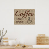 Coffee Shop Diner Poster Sign Art (Keuken)