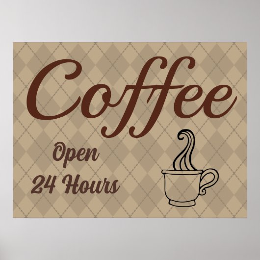 Coffee Shop Diner Poster Sign Art (Voorkant)