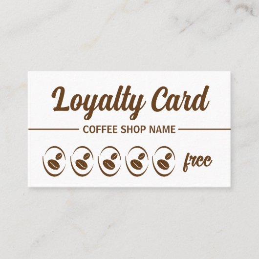 Coffee Shop Eenvoudige QR Code Loyalty Kaart (Voorkant)
