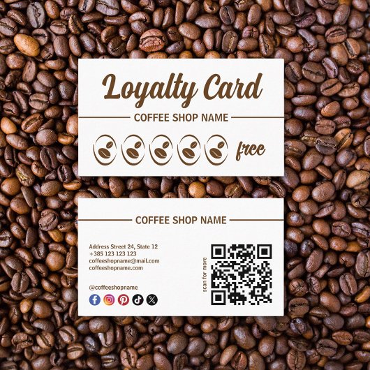 Coffee Shop Eenvoudige QR Code Loyalty Kaart