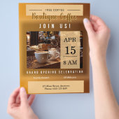 Coffee Shop Grand Opening Announcement Flyer (Hand)