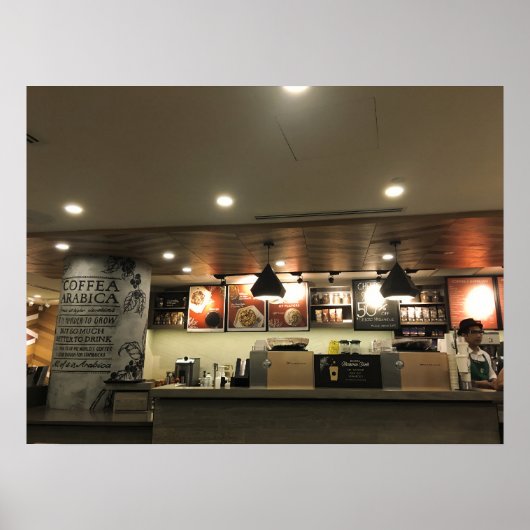 Coffee Shop Interior Counter Cafe Poster (Voorkant)