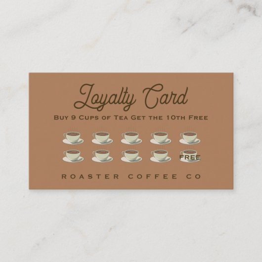 Coffee Shop Klantenkaartje (Voorkant)