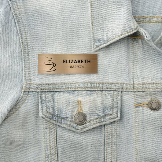 Coffee Shop Logo Gold Naamplaatje (In situ)