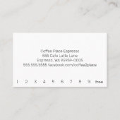 Coffee Shop Loyaliteit Eenvoudige Punch Rube Klantenkaartje (Achterkant)