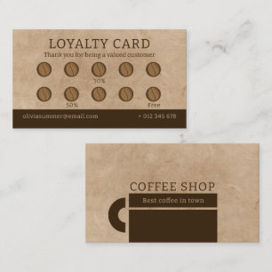 Coffee Shop Loyalty Kaart Visitekaartje