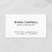 Coffee Shop-patroon | Cafe-restaurant Visitekaartje (Achterkant)