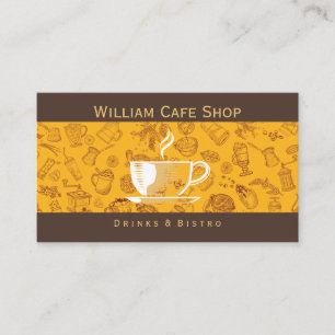 Coffee Shop-patroon   Cafe-restaurant Visitekaartje
