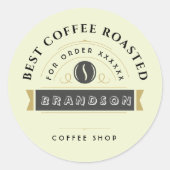 Coffee shop Personalized Branding  Ronde Sticker (Voorkant)