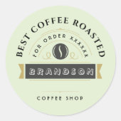 Coffee shop Personalized Branding  Ronde Sticker (Voorkant)