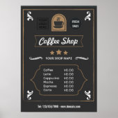 Coffee Shop Retro logo toevoegen Menu Poster (Voorkant)