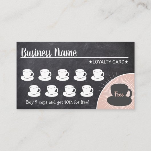 Coffee Shop Rustic Chalkboard Loyalty Punch Kaart (Voorkant)