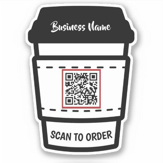 Coffee Shop Scan om QR-code E menu Sticker te best (Voorkant)