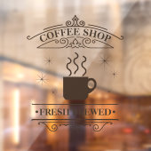 Coffee Shop Scrollwork Lijst Brown ID875 Raamsticker (Vel 2)