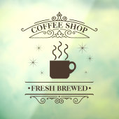 Coffee Shop Scrollwork Lijst Brown ID875 Raamsticker (Vel 3)