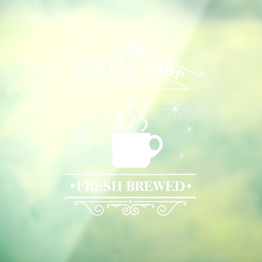 Coffee Shop Scrollwork Lijst White ID875 Raamsticker (Vel 3)