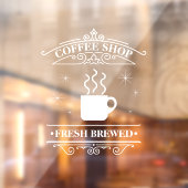 Coffee Shop Scrollwork Lijst White ID875 Raamsticker (Vel 2)