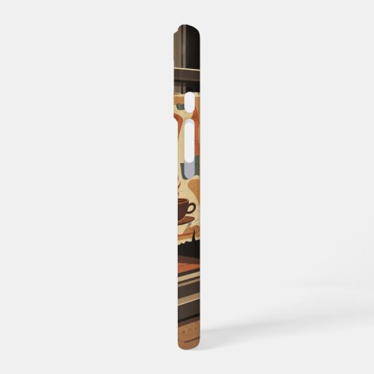 Coffee Shop Window View iPhone 16 Hoesje (Linkerkant)