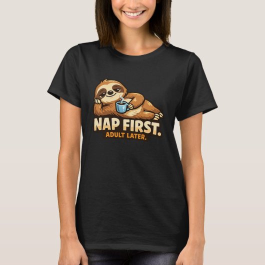 Coffee Sloth - Critter Koninkrijk T-shirt (Voorkant)
