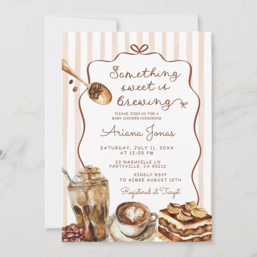 Coffee Something Sweet is het brouwen van Baby sho Kaart (Voorkant)