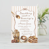 Coffee Something Sweet is het brouwen van Baby sho Kaart (Staand voorkant)