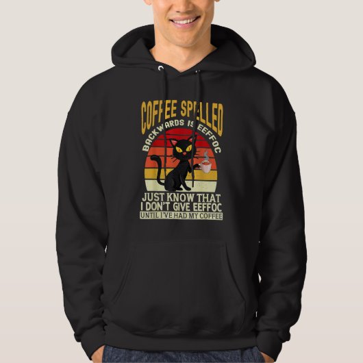 Coffee spelled backwards is eeffoc drinker Barista Hoodie (Voorkant)