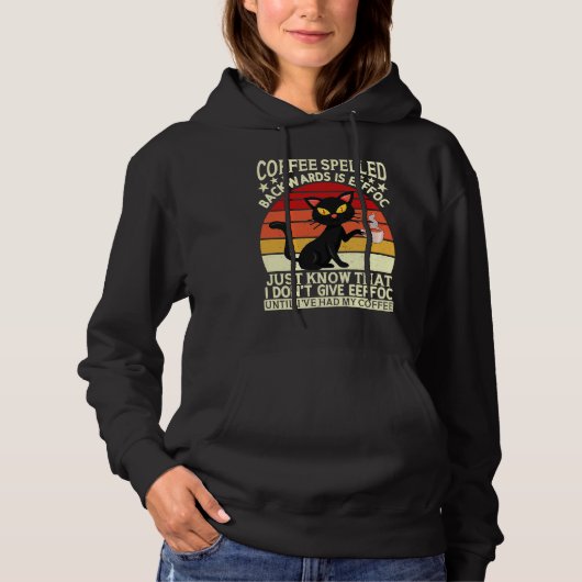 Coffee spelled backwards is eeffoc drinker Barista Hoodie (Voorkant)