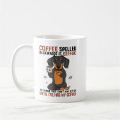 COFFEE Spelling Backwards is EEFFOC Doberman Drink Koffiemok (Links)