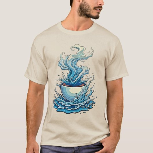 Coffee Splash: Dynamic Art T-shirt (Voorkant)